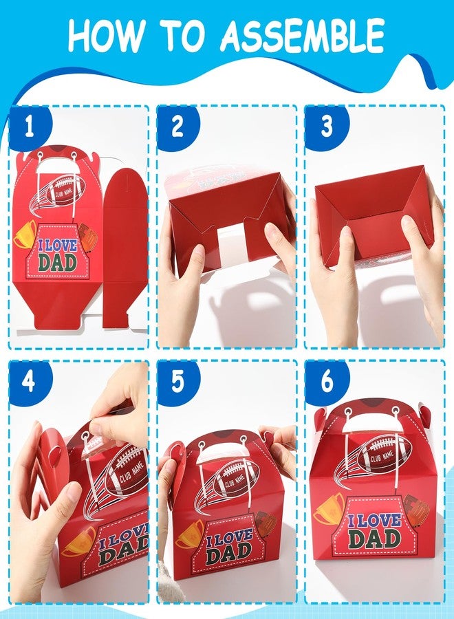 QOUBAI 48pcs Father's Day Gift Boxes Best Dad Paper Treat Boxes Happy Father’s Day Party Favors Box with Handle Decorations I Love Dad Candy Goodie Bags Party Supplies for Men Papa Grandpa(6 Styles) - Image 4